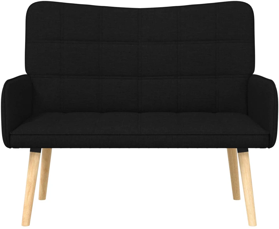 Dvitaškė sofa Juoda 115 x 61 x 87 cm Audinys