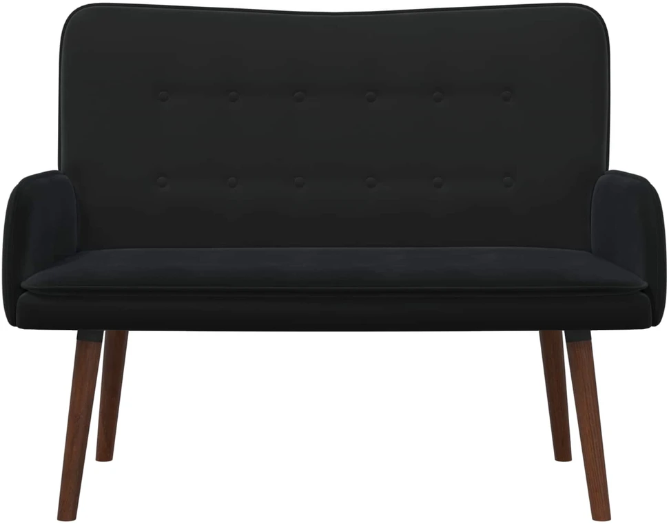 Dvitaškė sofa Juoda 115 x 61 x 87 cm Aksomas