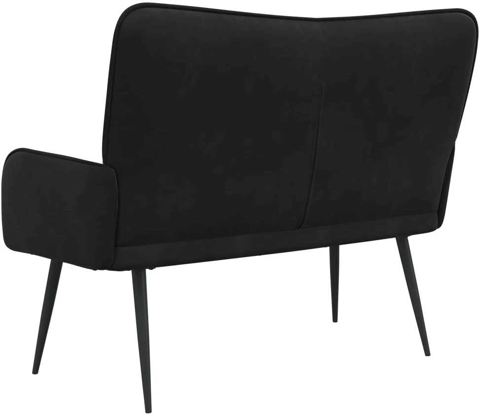 Dvitaškė sofa Juoda 115 x 61 x 87 cm Aksomas