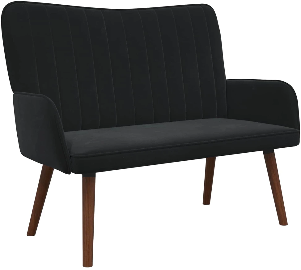 Dvitaškė sofa Juoda 115 x 61 x 87 cm Aksomas
