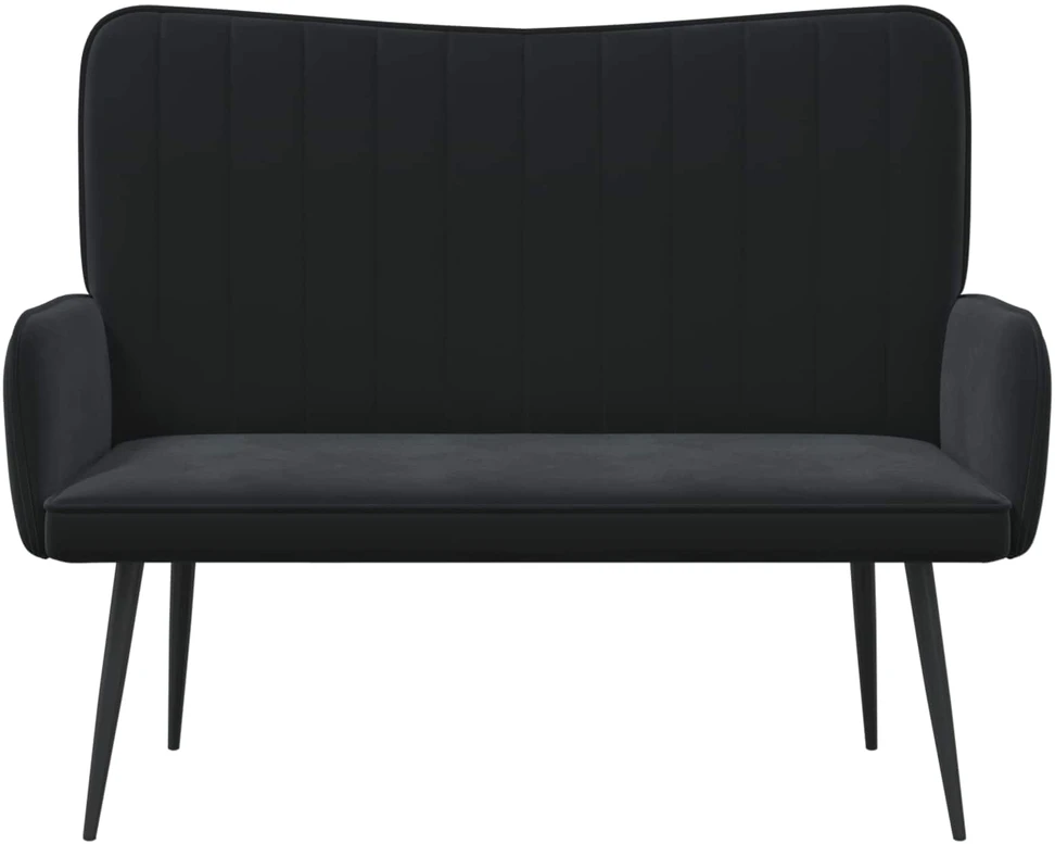 Dvitaškė sofa Juoda 115 x 61 x 87 cm Aksomas