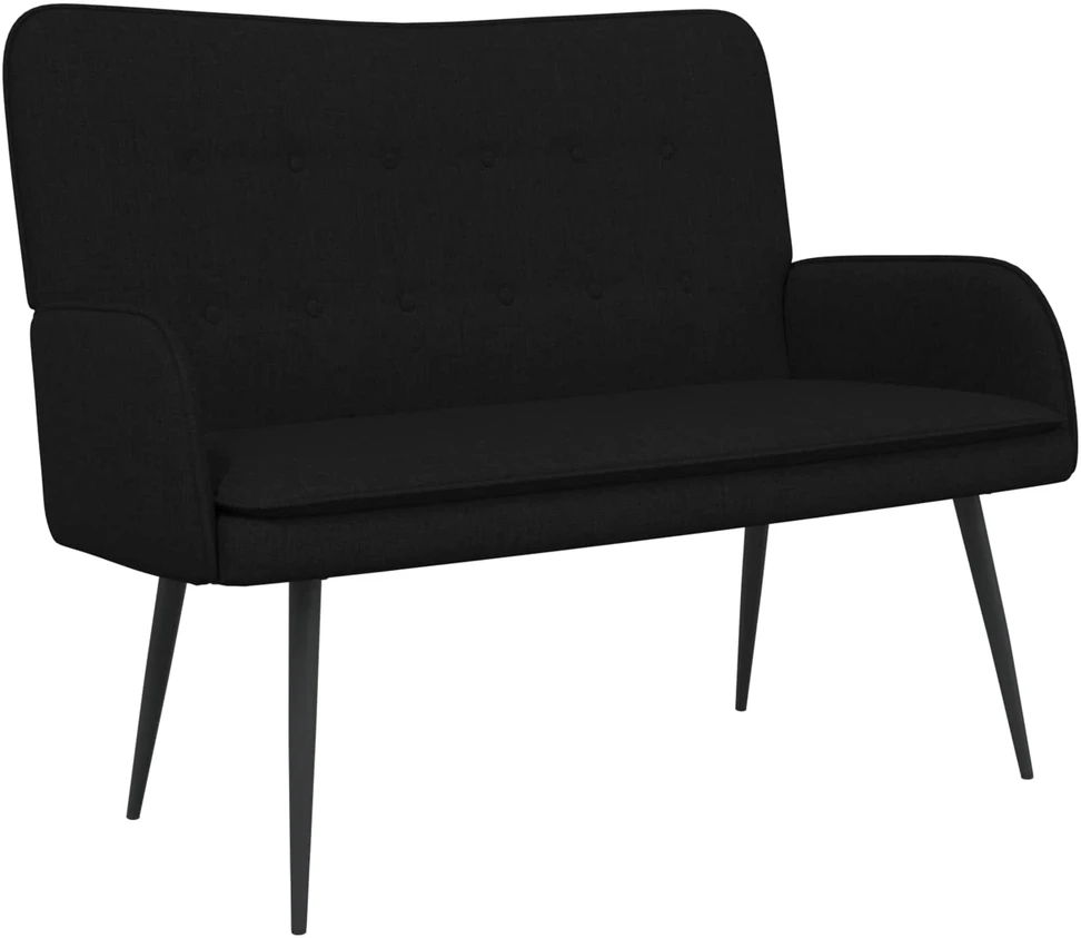 Dvitaškė sofa Juoda 115 x 61 x 87 cm Audinys