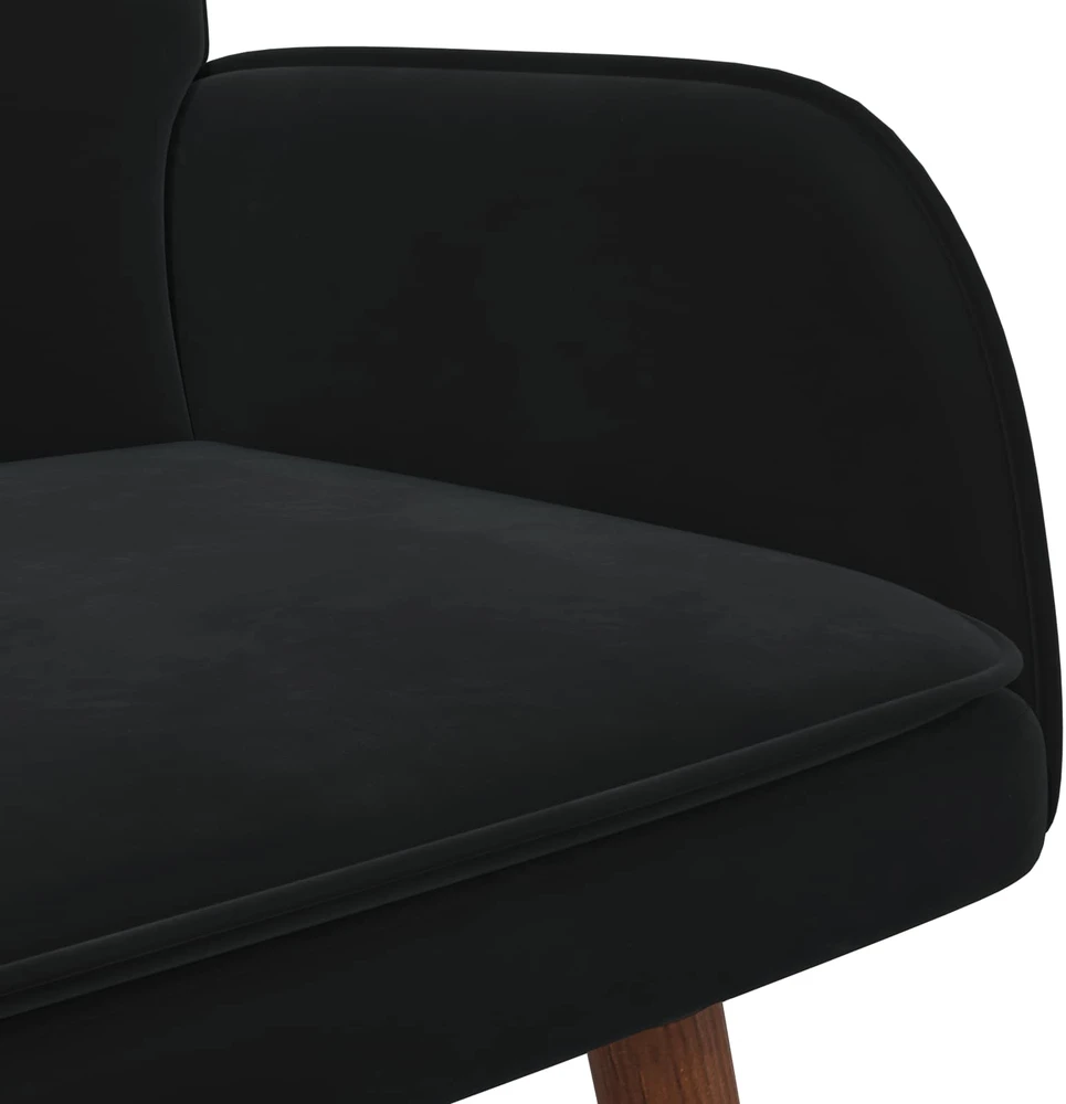 Dvitaškė sofa Juoda 115 x 61 x 87 cm Aksomas
