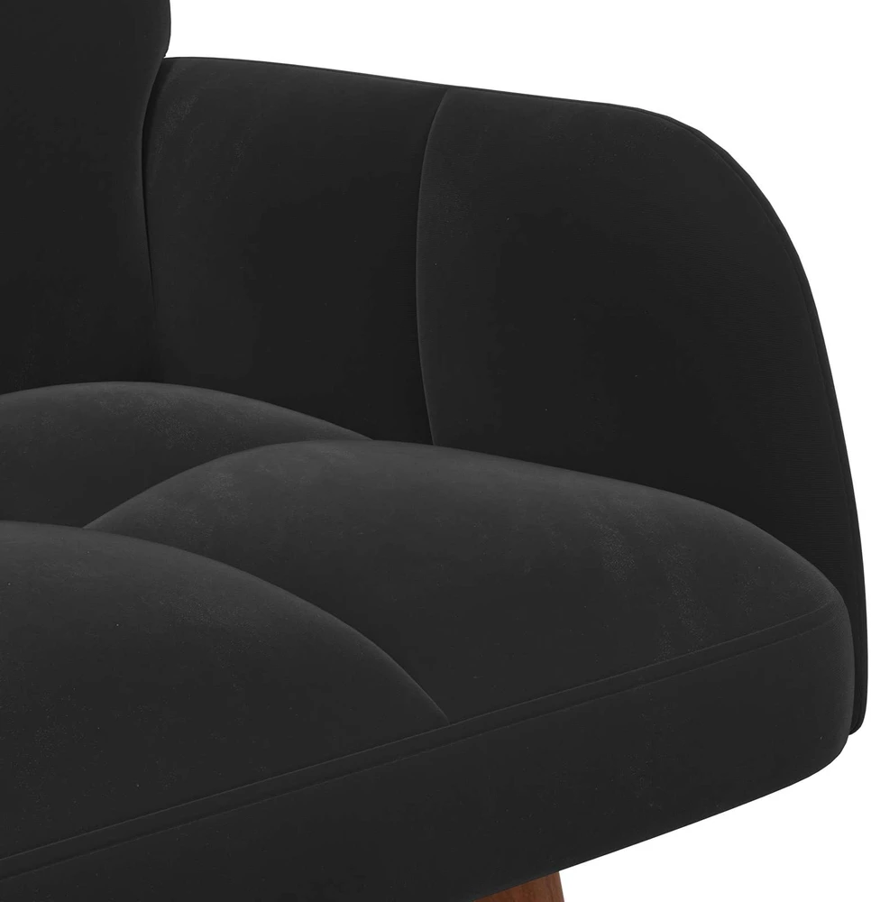 Dvitaškė sofa Juoda 115 x 61 x 87 cm Aksomas