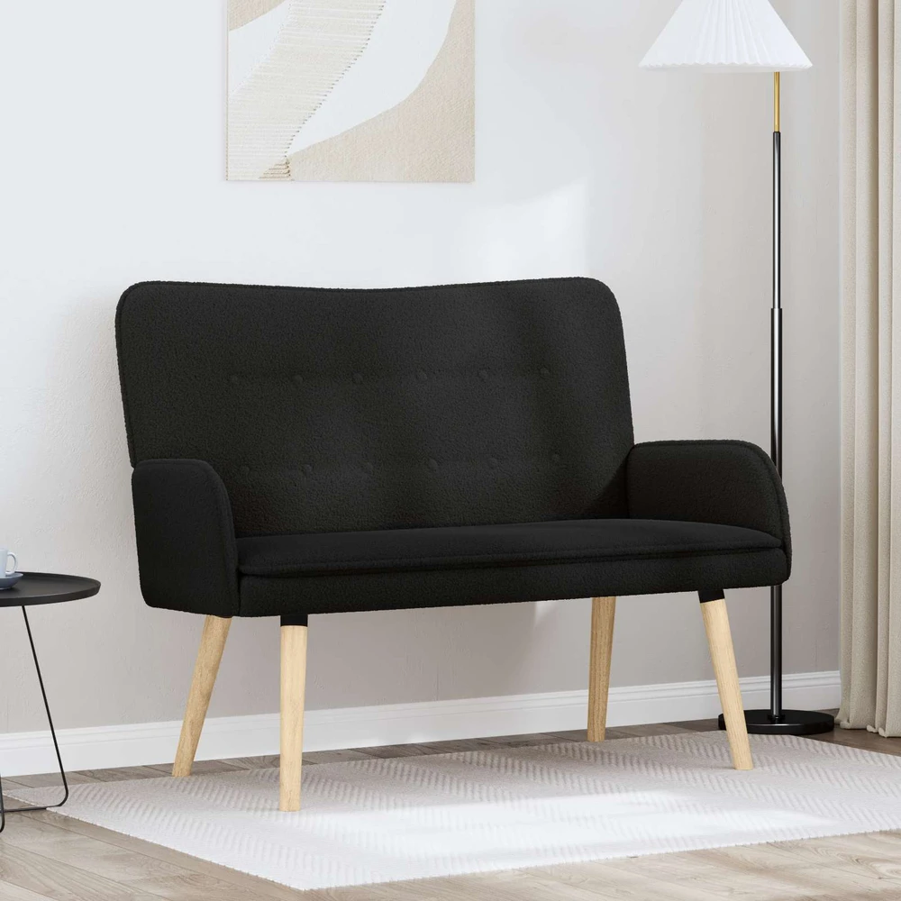 Dvitaškė sofa Juoda 115 x 61 x 87 cm Bouclé