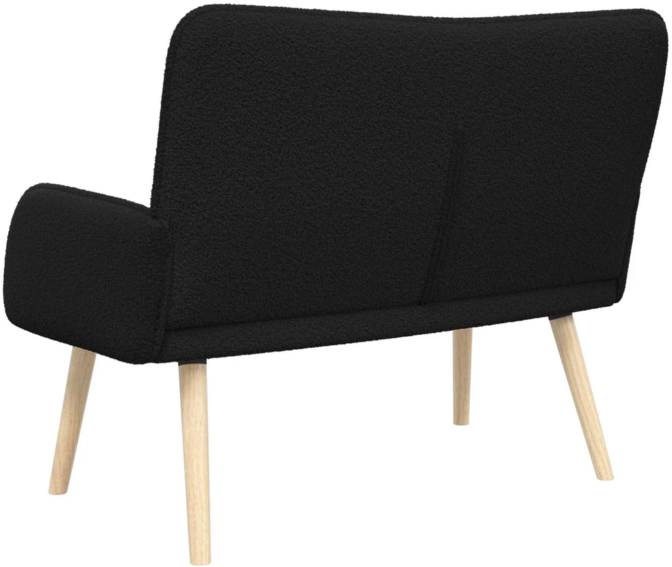 Dvitaškė sofa Juoda 115 x 61 x 87 cm Bouclé