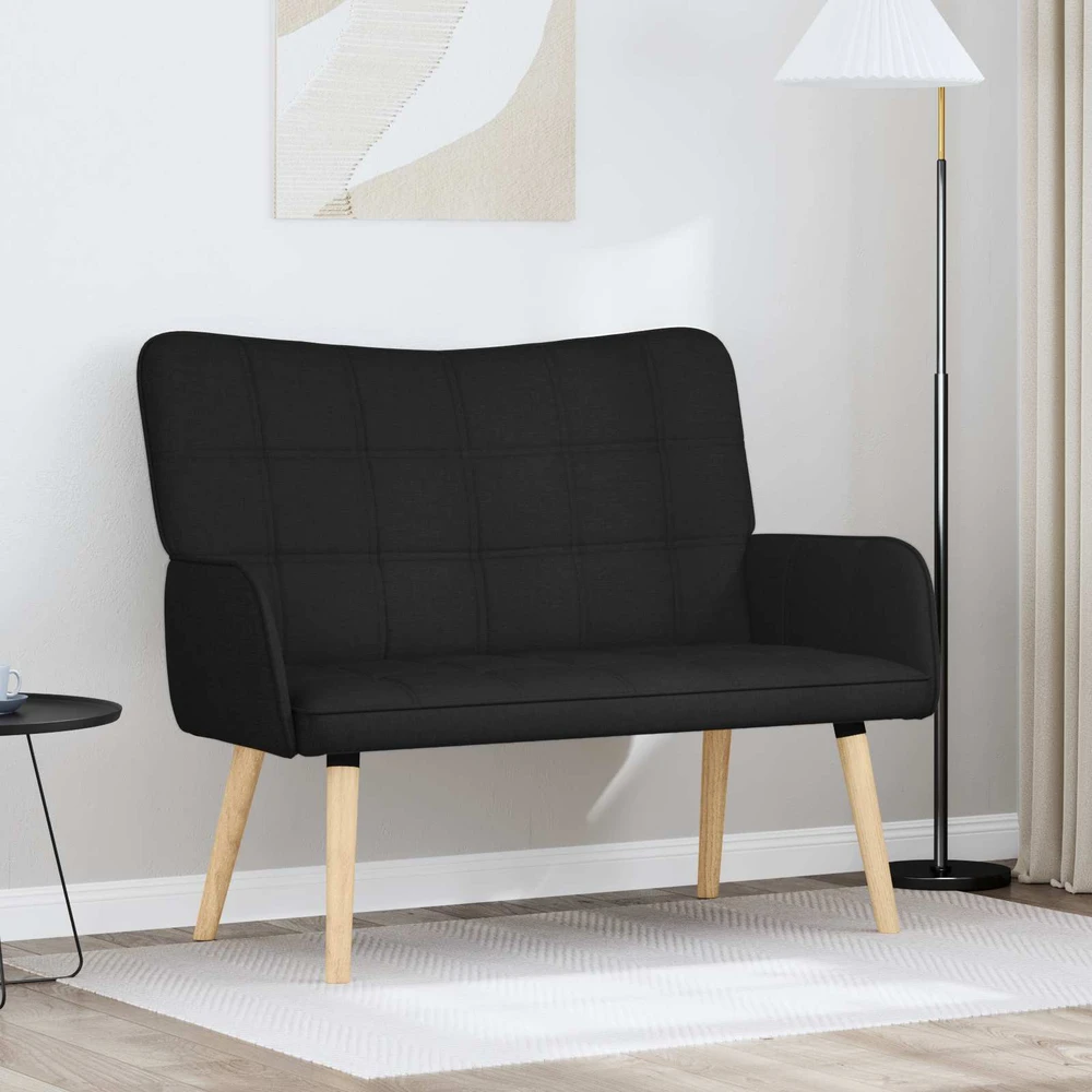 Dvitaškė sofa Juoda 115 x 61 x 87 cm Audinys
