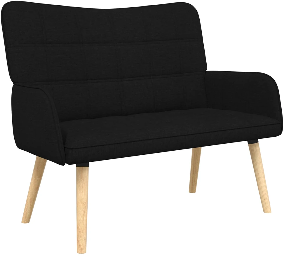 Dvitaškė sofa Juoda 115 x 61 x 87 cm Audinys