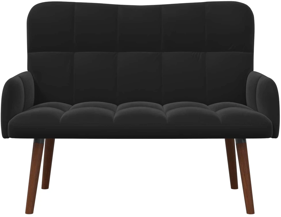 Dvitaškė sofa Juoda 115 x 61 x 87 cm Aksomas