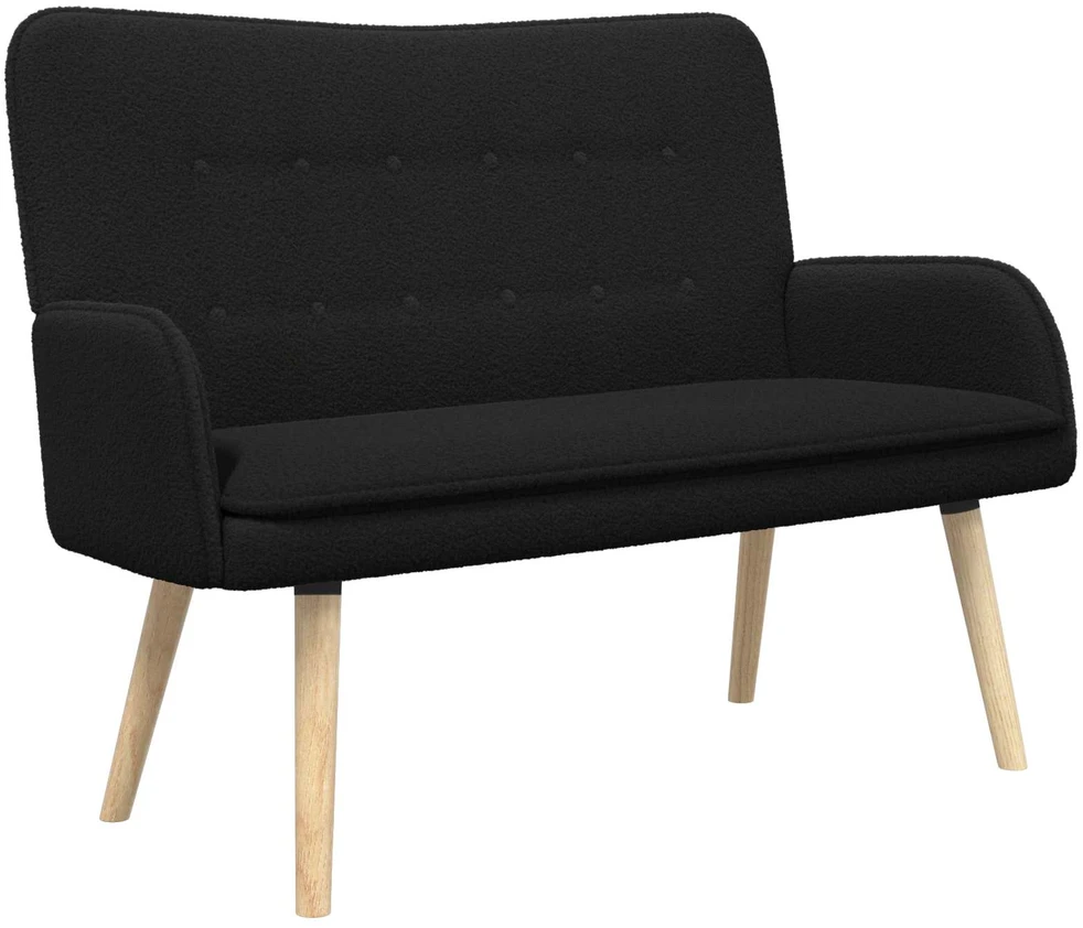 Dvitaškė sofa Juoda 115 x 61 x 87 cm Bouclé