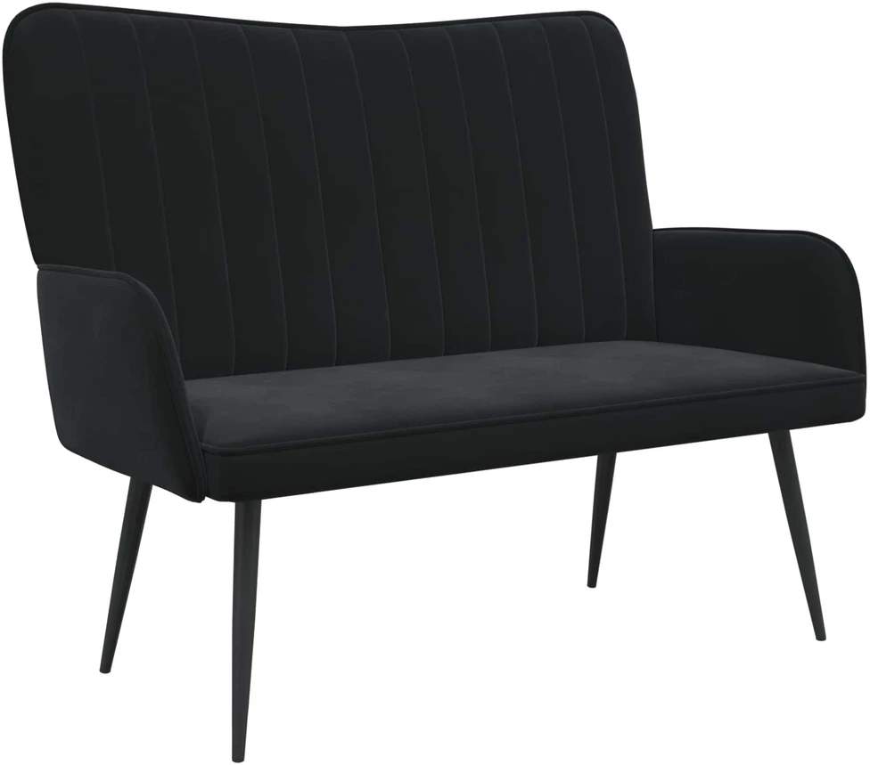 Dvitaškė sofa Juoda 115 x 61 x 87 cm Aksomas