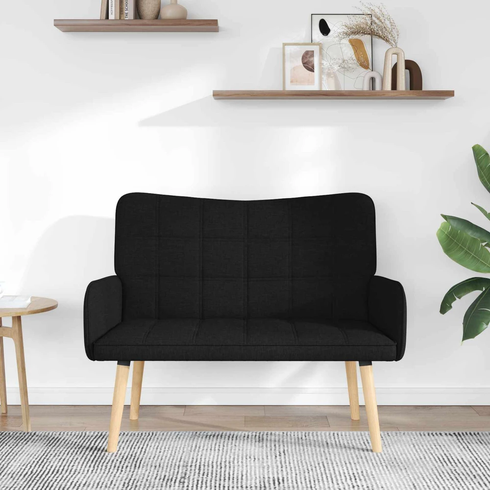 Dvitaškė sofa Juoda 115 x 61 x 87 cm Audinys