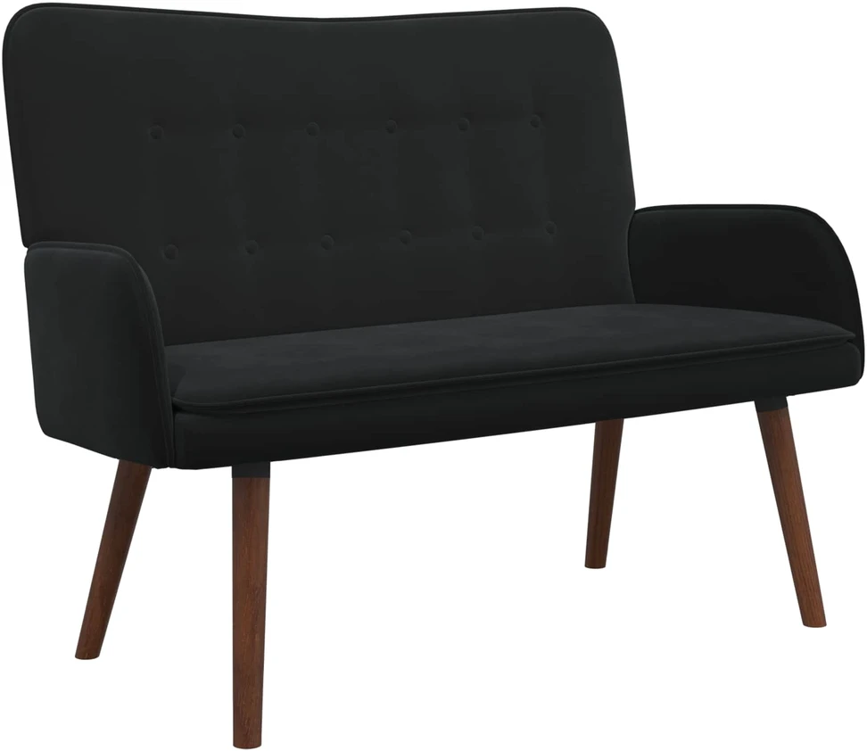 Dvitaškė sofa Juoda 115 x 61 x 87 cm Aksomas