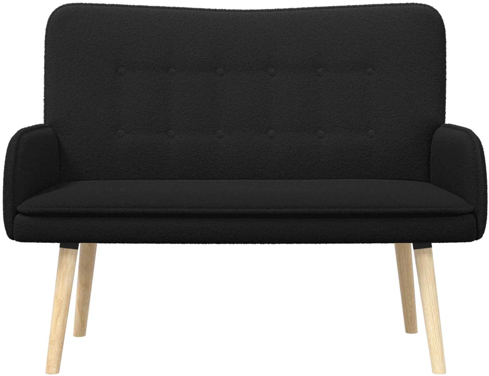 Dvitaškė sofa Juoda 115 x 61 x 87 cm Bouclé