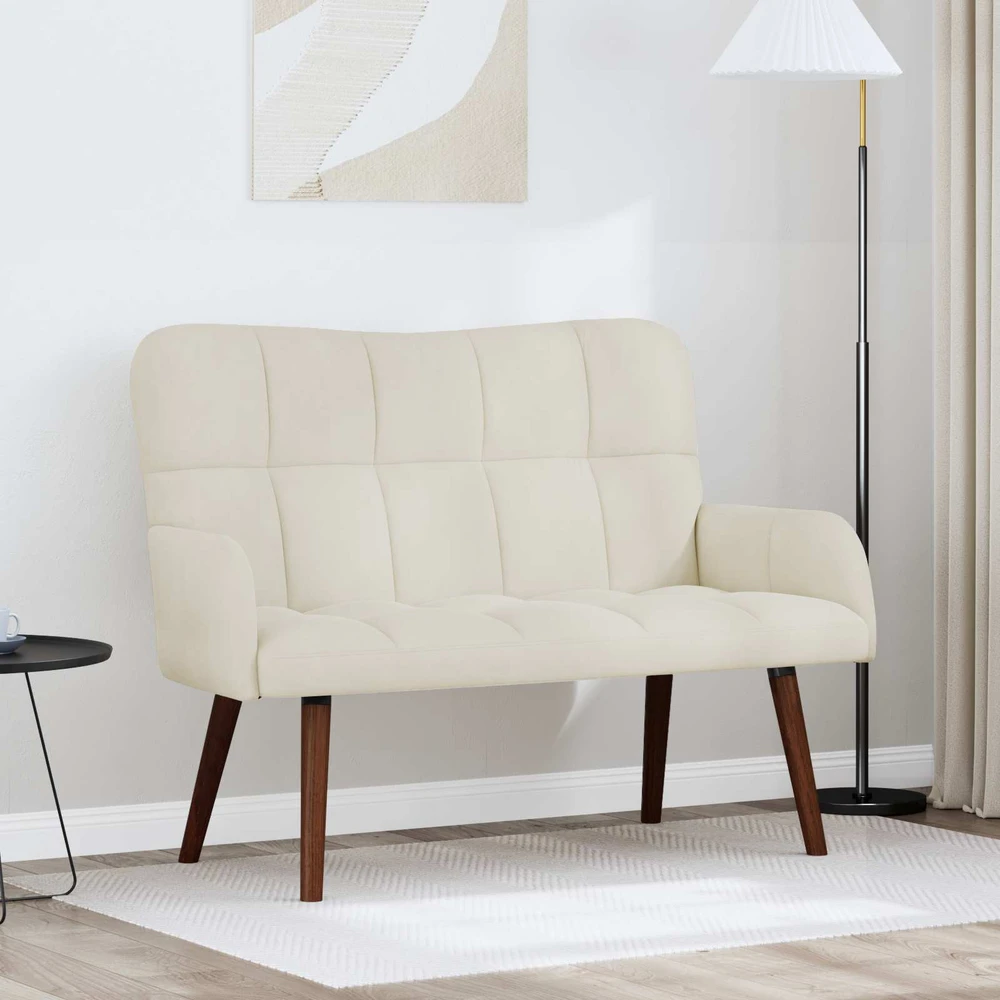 Dvitaškė sofa Kreminė 115 x 61 x 87 cm Aksomas