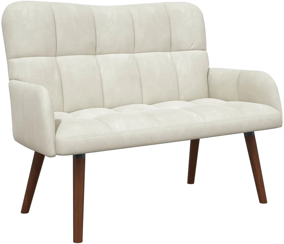 Dvitaškė sofa Kreminė 115 x 61 x 87 cm Aksomas