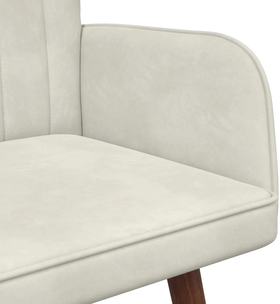 Dvitaškė sofa Kreminė 115 x 61 x 87 cm Aksomas