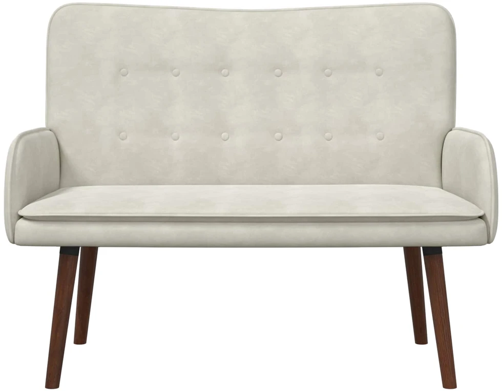 Dvitaškė sofa Kreminė 115 x 61 x 87 cm Aksomas