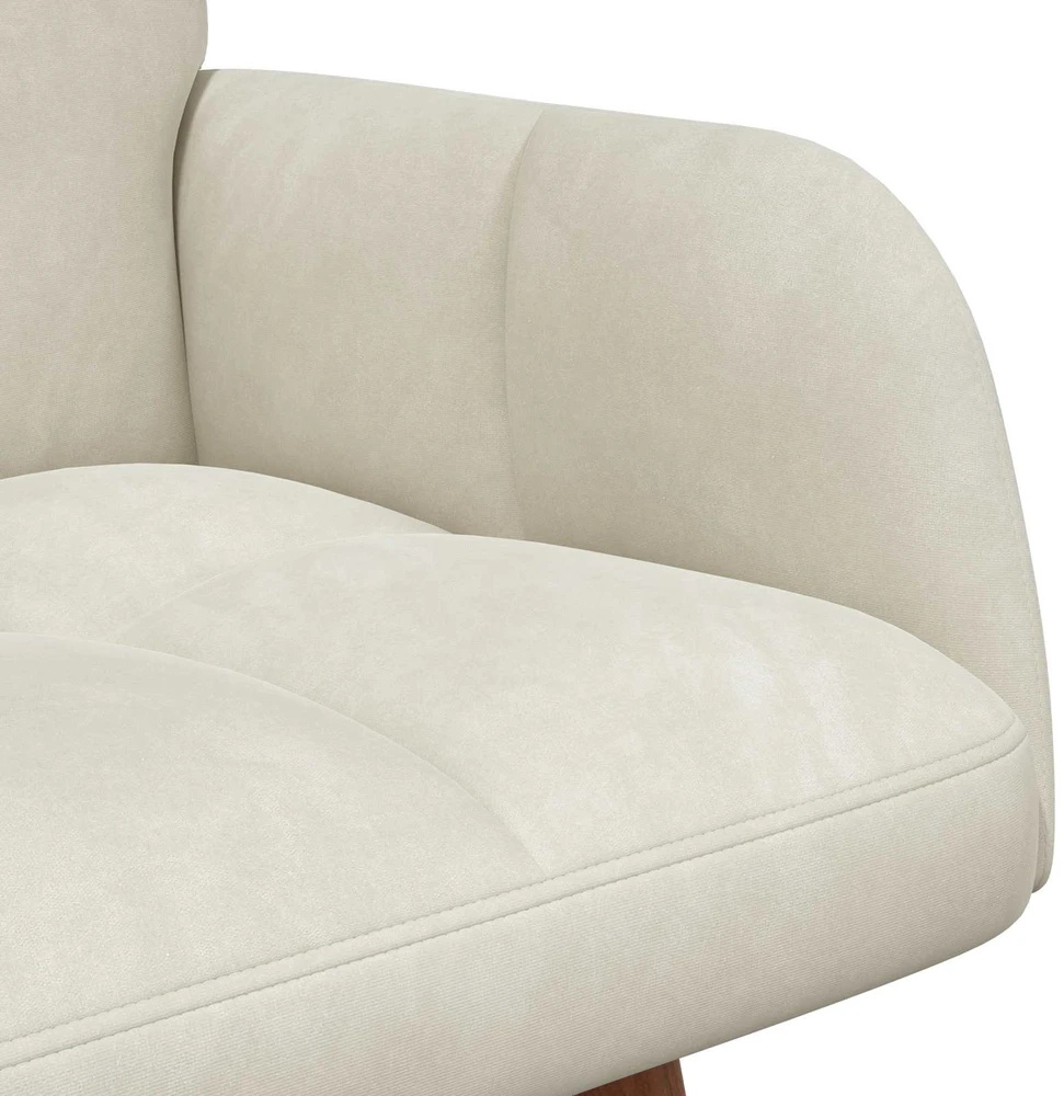 Dvitaškė sofa Kreminė 115 x 61 x 87 cm Aksomas