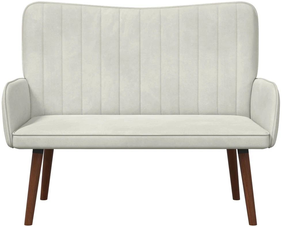 Dvitaškė sofa Kreminė 115 x 61 x 87 cm Aksomas