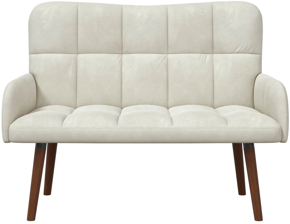 Dvitaškė sofa Kreminė 115 x 61 x 87 cm Aksomas