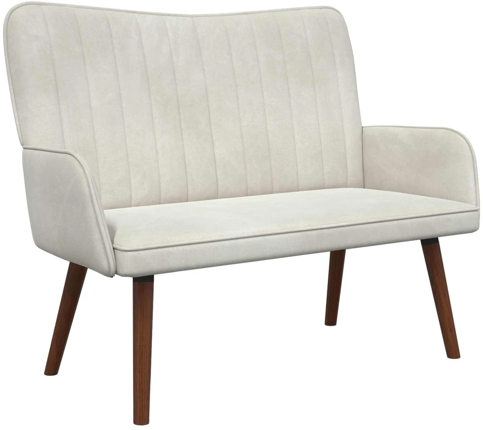 Dvitaškė sofa Kreminė 115 x 61 x 87 cm Aksomas