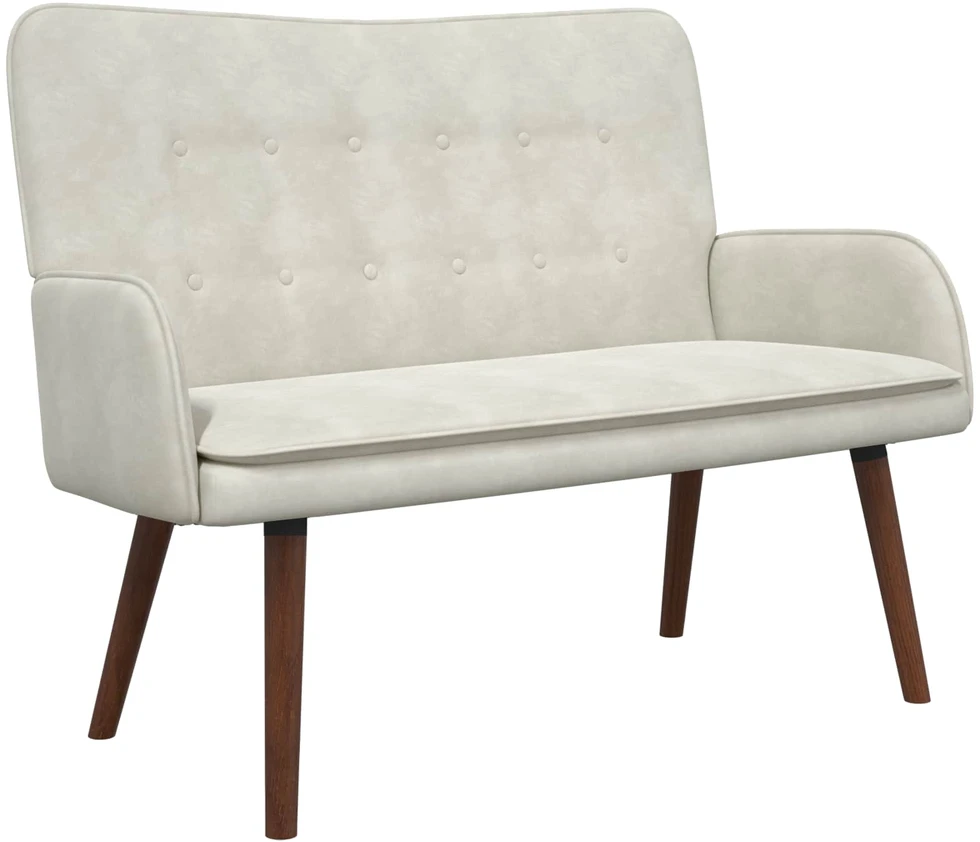 Dvitaškė sofa Kreminė 115 x 61 x 87 cm Aksomas