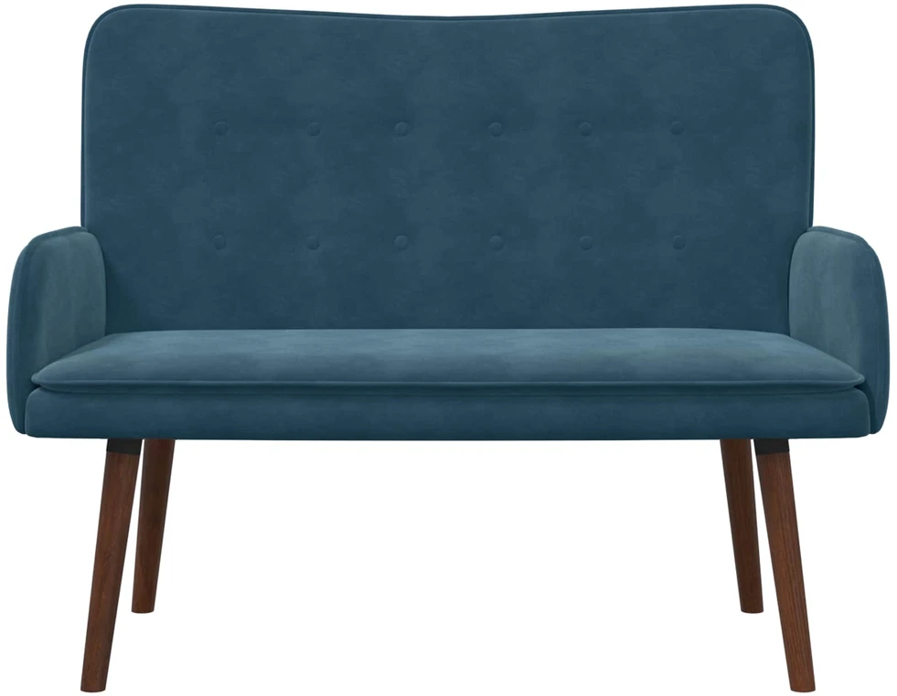 Dvitaškė sofa Mėlyna 115 x 61 x 87 cm Aksomas