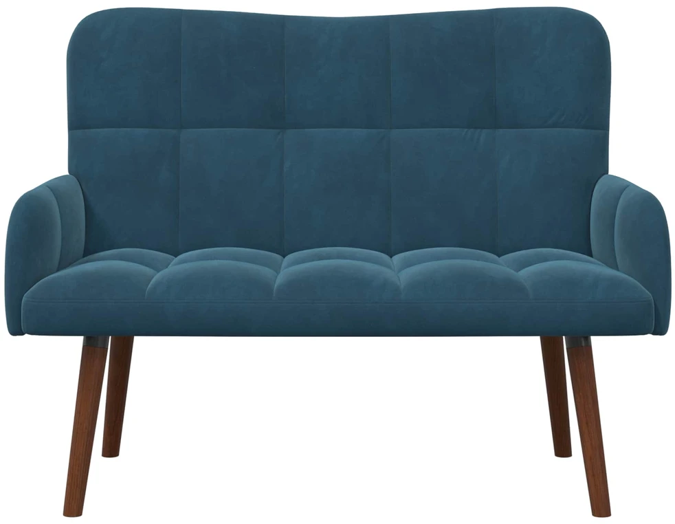 Dvitaškė sofa Mėlyna 115 x 61 x 87 cm Aksomas