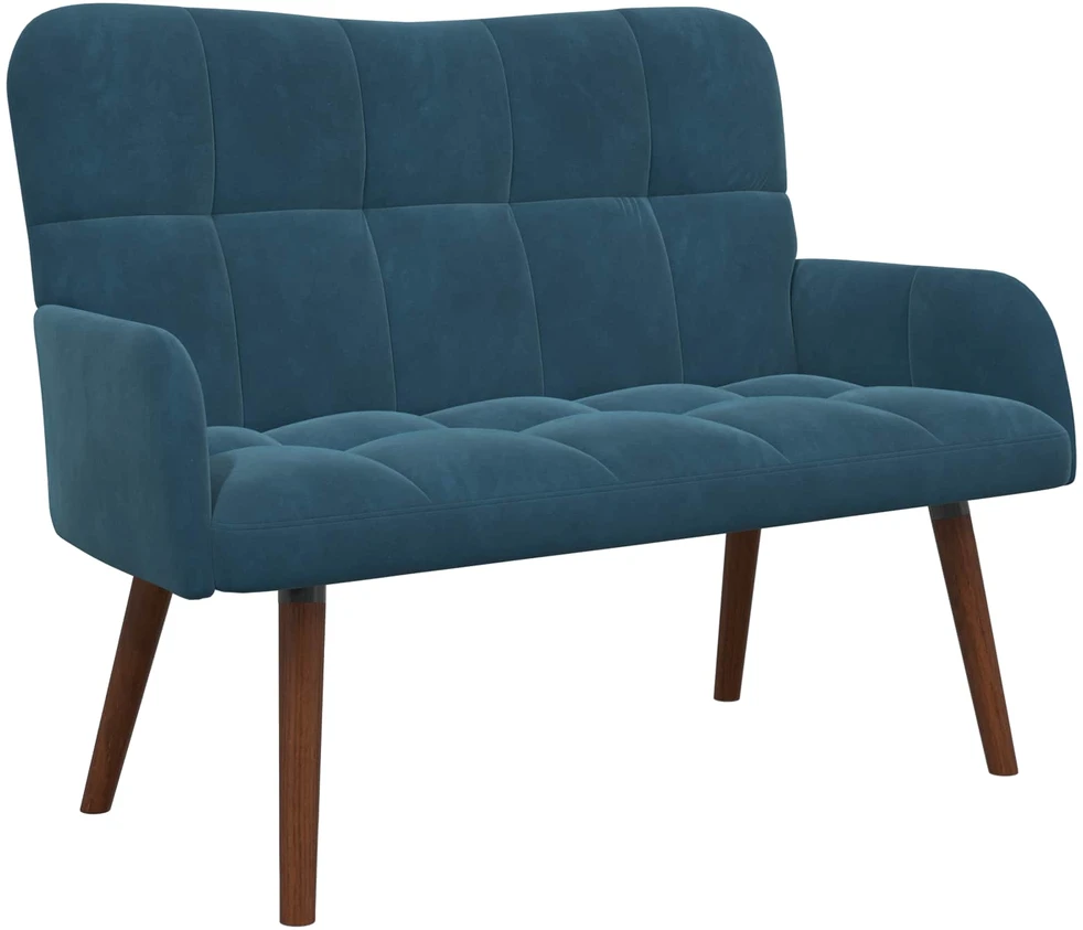 Dvitaškė sofa Mėlyna 115 x 61 x 87 cm Aksomas