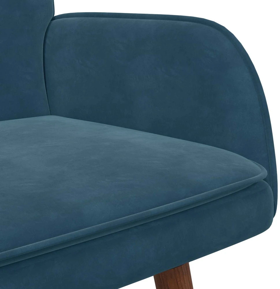 Dvitaškė sofa Mėlyna 115 x 61 x 87 cm Aksomas