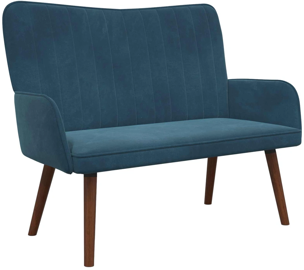 Dvitaškė sofa Mėlyna 115 x 61 x 87 cm Aksomas