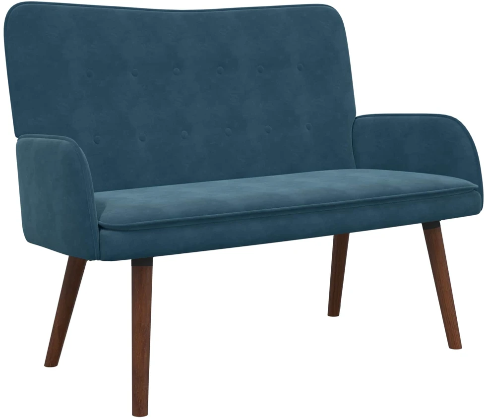 Dvitaškė sofa Mėlyna 115 x 61 x 87 cm Aksomas