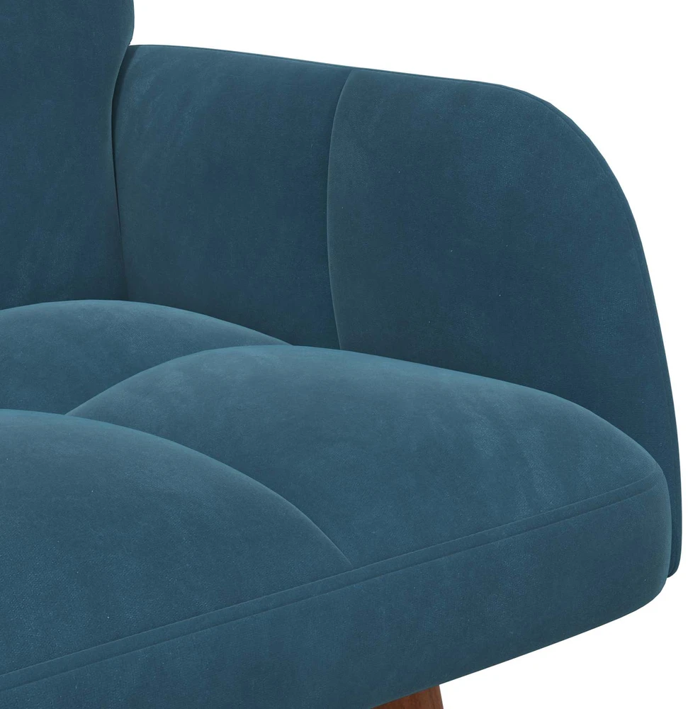 Dvitaškė sofa Mėlyna 115 x 61 x 87 cm Aksomas