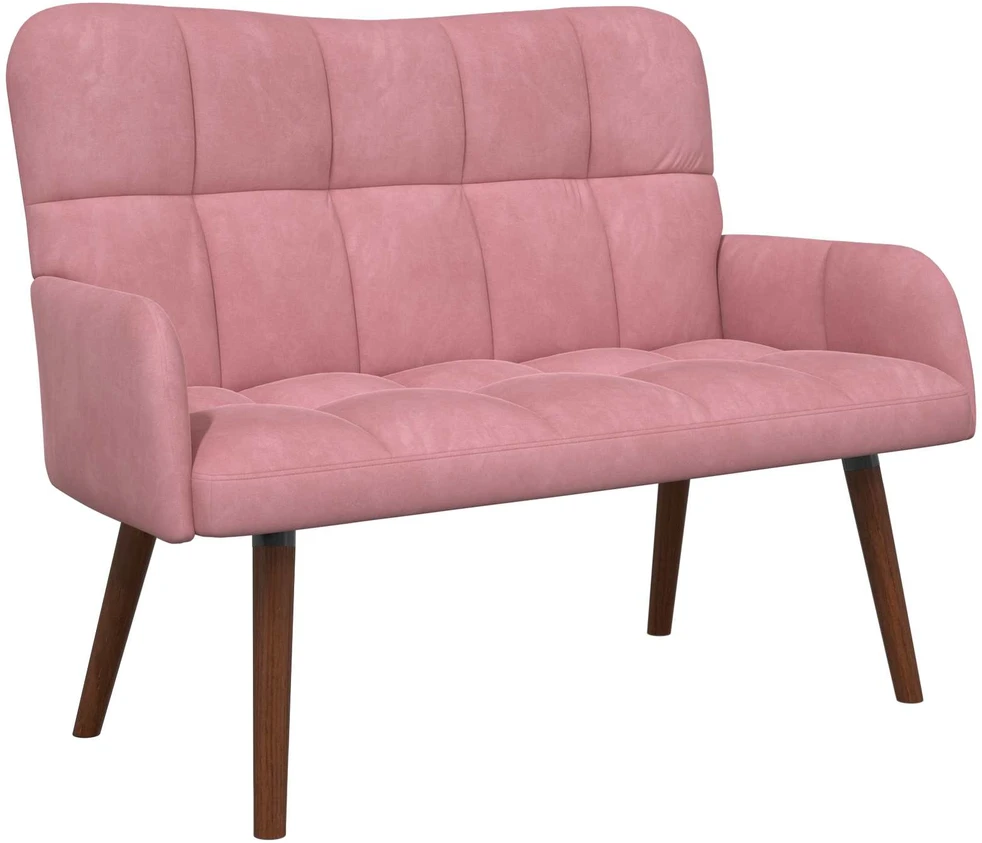 Dvitaškė sofa Rožinė 115 x 61 x 87 cm Aksomas