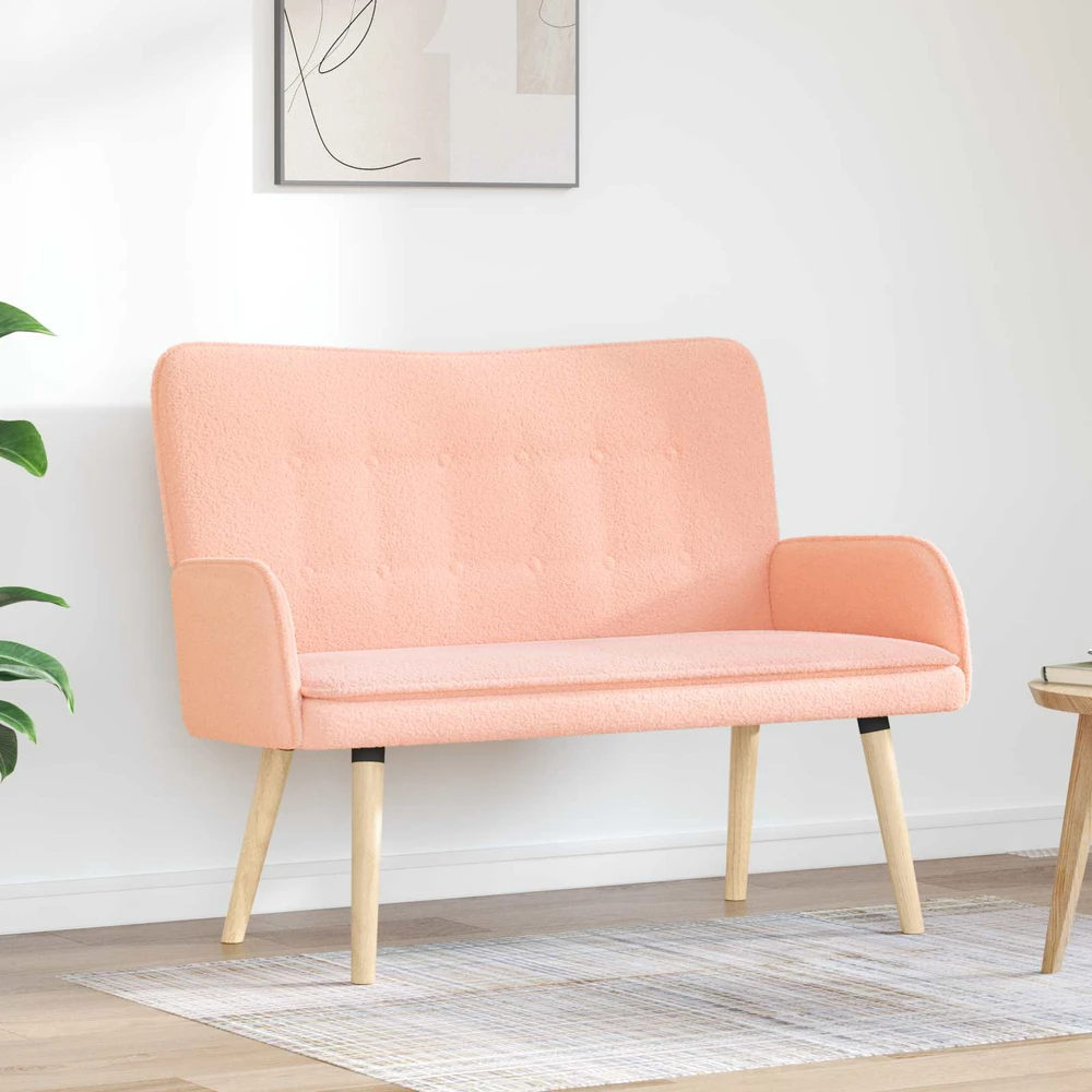 Dvitaškė sofa Rožinė 115 x 61 x 87 cm Bouclé