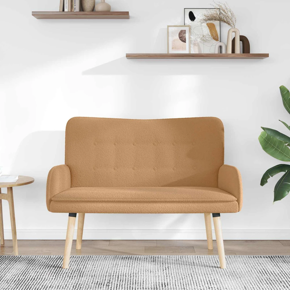 Dvitaškė sofa Smėlio 115 x 61 x 87 cm Bouclé