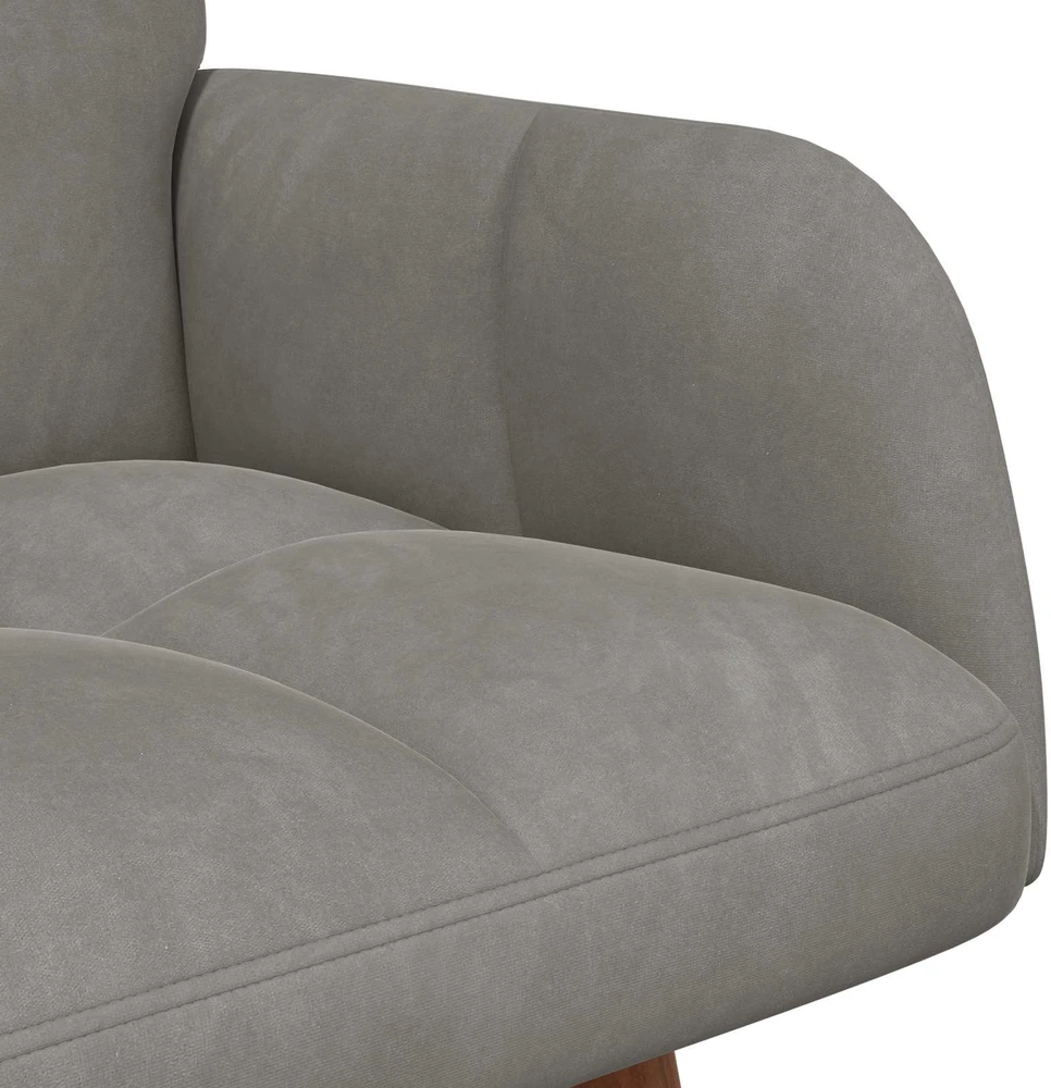 Dvitaškė sofa Šviesiai pilka 115 x 61 x 87 cm Aksomas