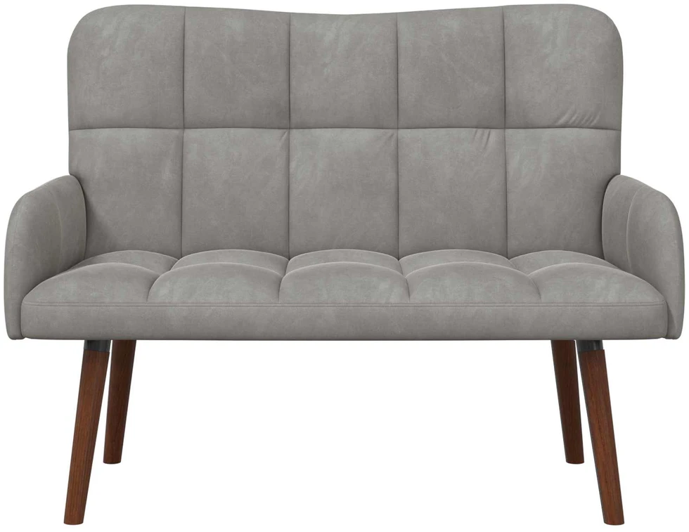 Dvitaškė sofa Šviesiai pilka 115 x 61 x 87 cm Aksomas