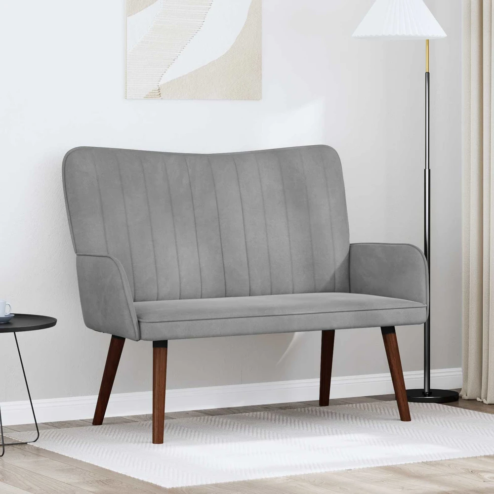 Dvitaškė sofa Šviesiai pilka 115 x 61 x 87 cm Aksomas