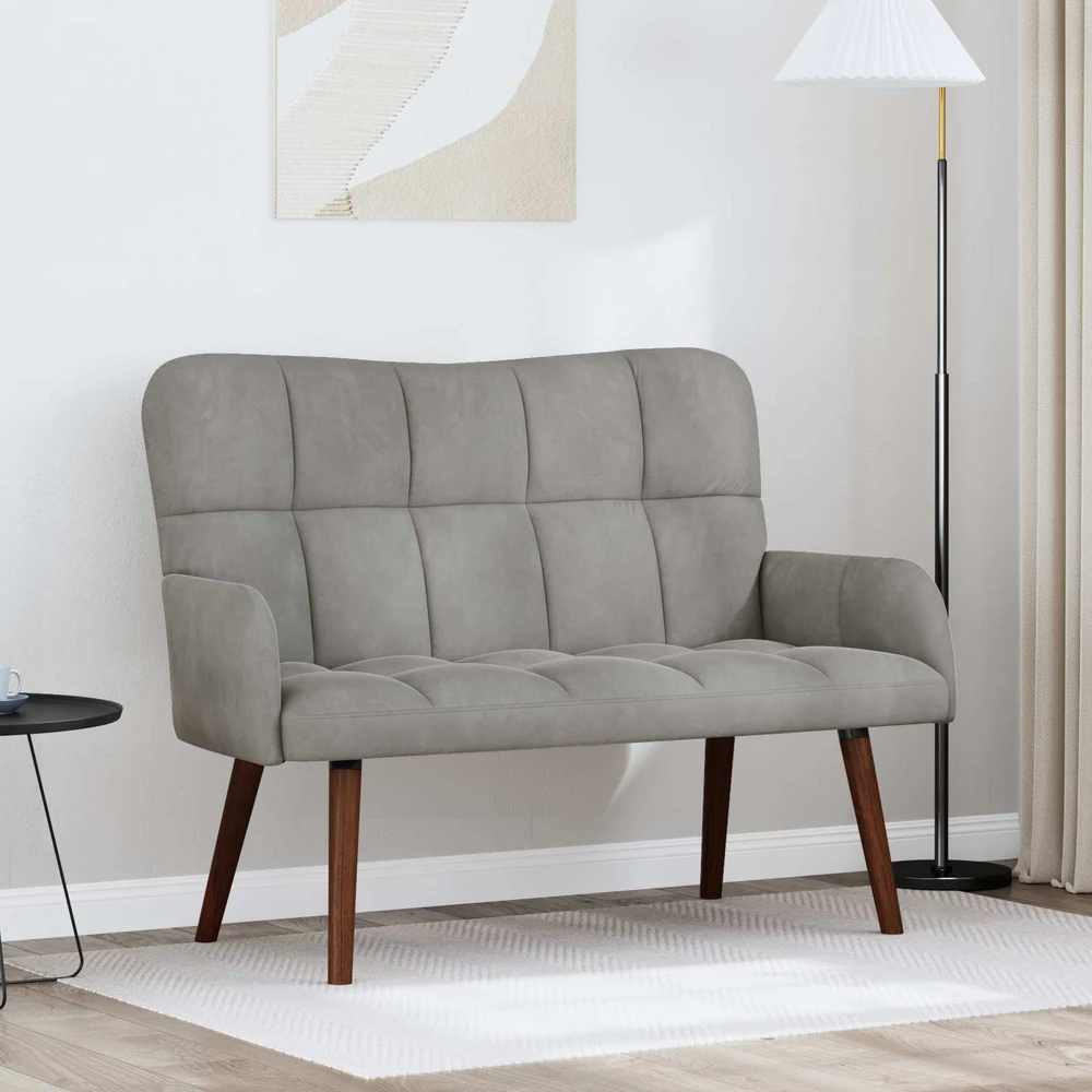 Dvitaškė sofa Šviesiai pilka 115 x 61 x 87 cm Aksomas