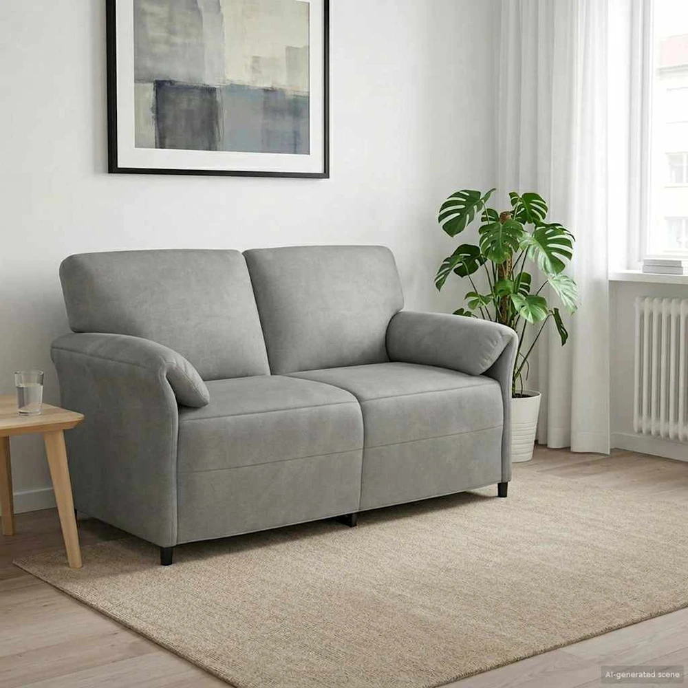Dvitaškė sofa Šviesiai pilka 158 x 83 x 95 cm Aksomas