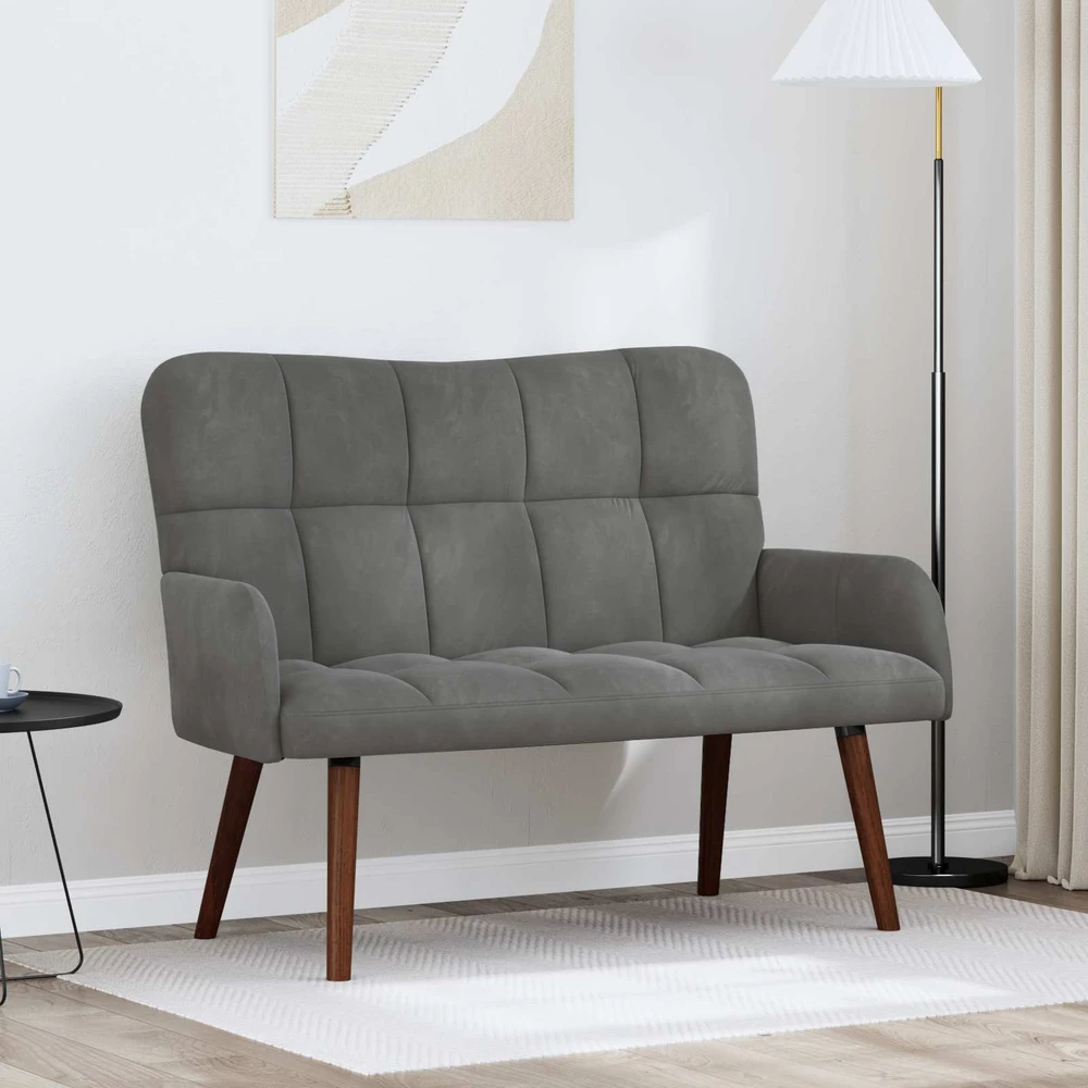 Dvitaškė sofa Tamsiai pilka 115 x 61 x 87 cm Aksomas