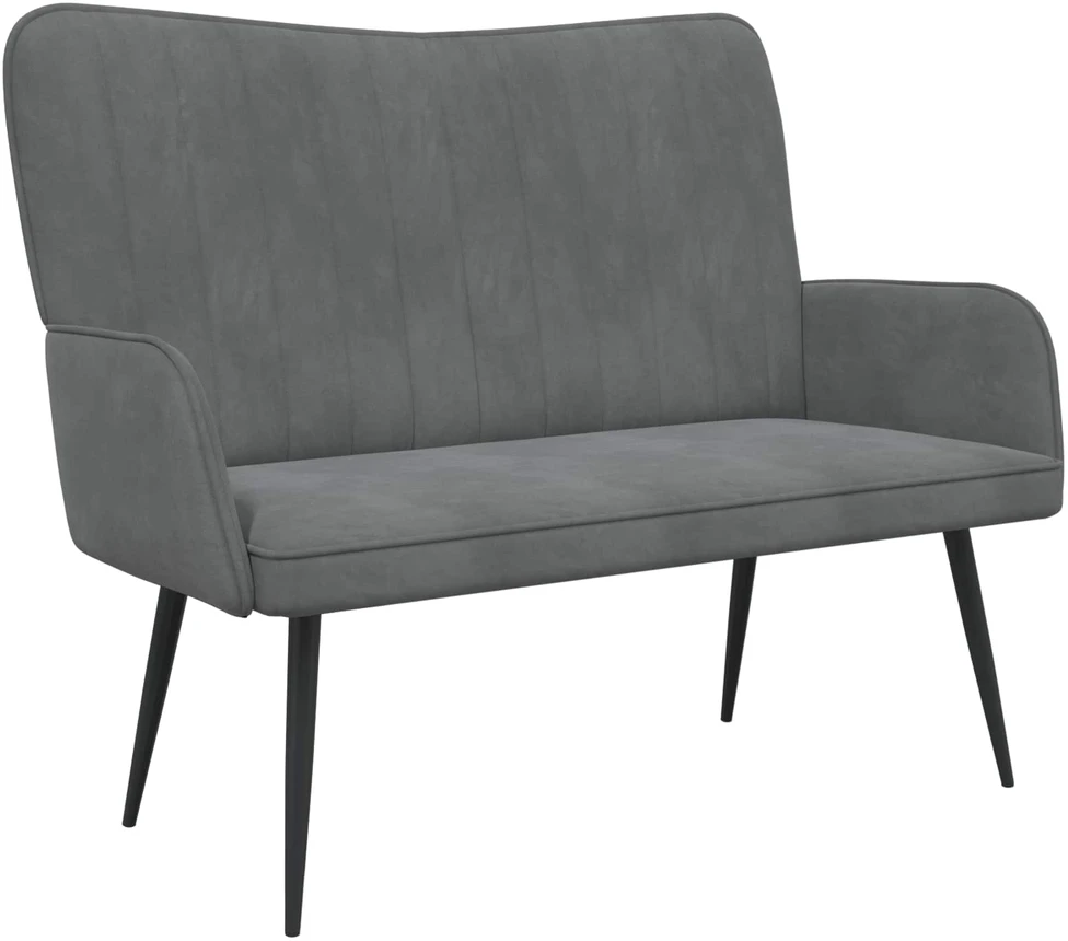 Dvitaškė sofa Tamsiai pilka 115 x 61 x 87 cm Aksomas