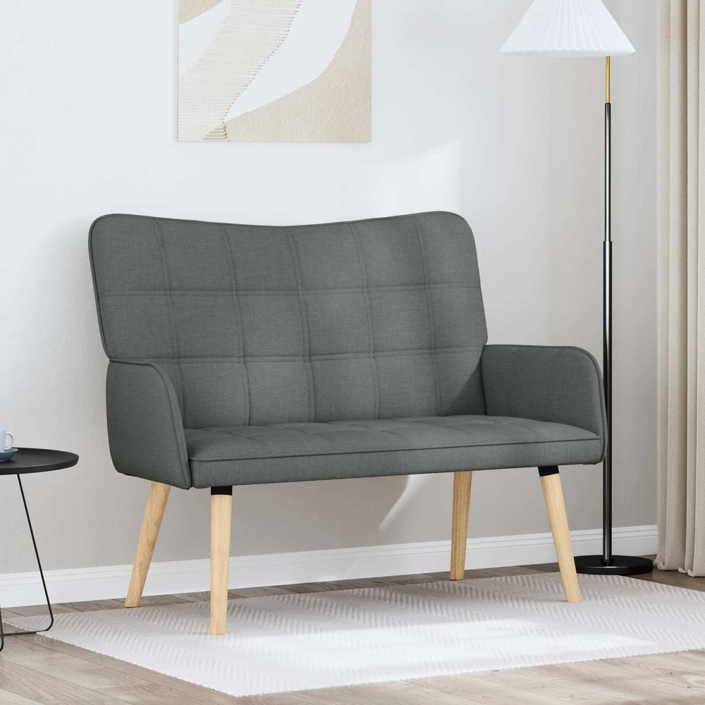 Dvitaškė sofa Tamsiai pilka 115 x 61 x 87 cm Audinys