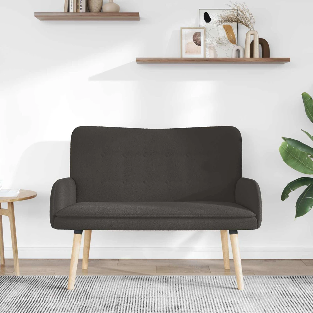 Dvitaškė sofa Tamsiai pilka 115 x 61 x 87 cm Bouclé