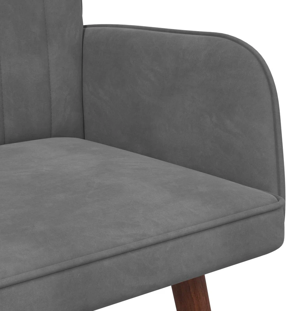 Dvitaškė sofa Tamsiai pilka 115 x 61 x 87 cm Aksomas
