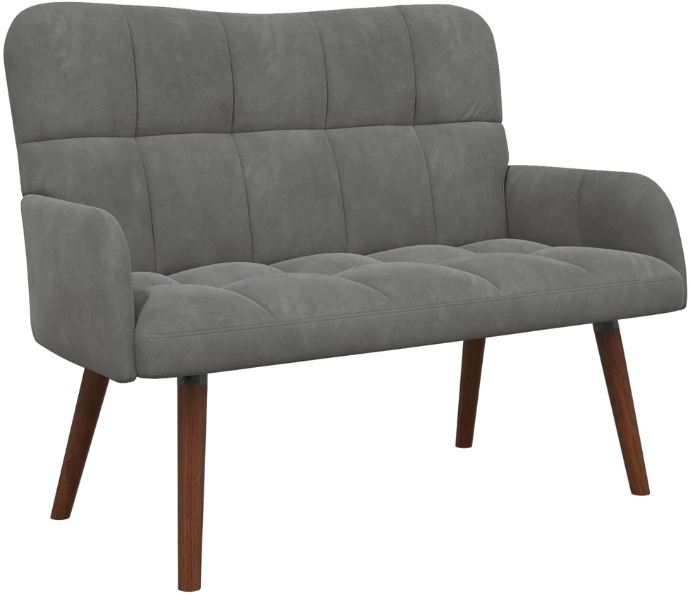 Dvitaškė sofa Tamsiai pilka 115 x 61 x 87 cm Aksomas