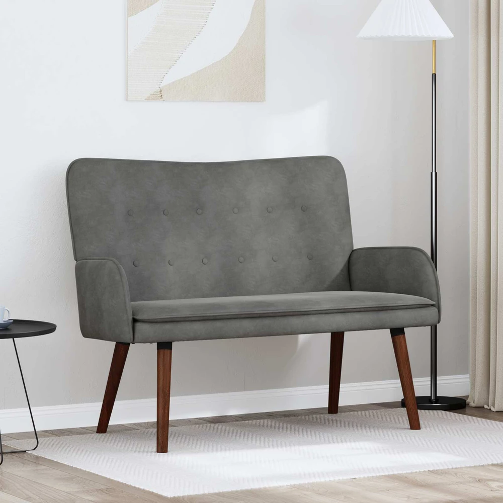 Dvitaškė sofa Tamsiai pilka 115 x 61 x 87 cm Aksomas