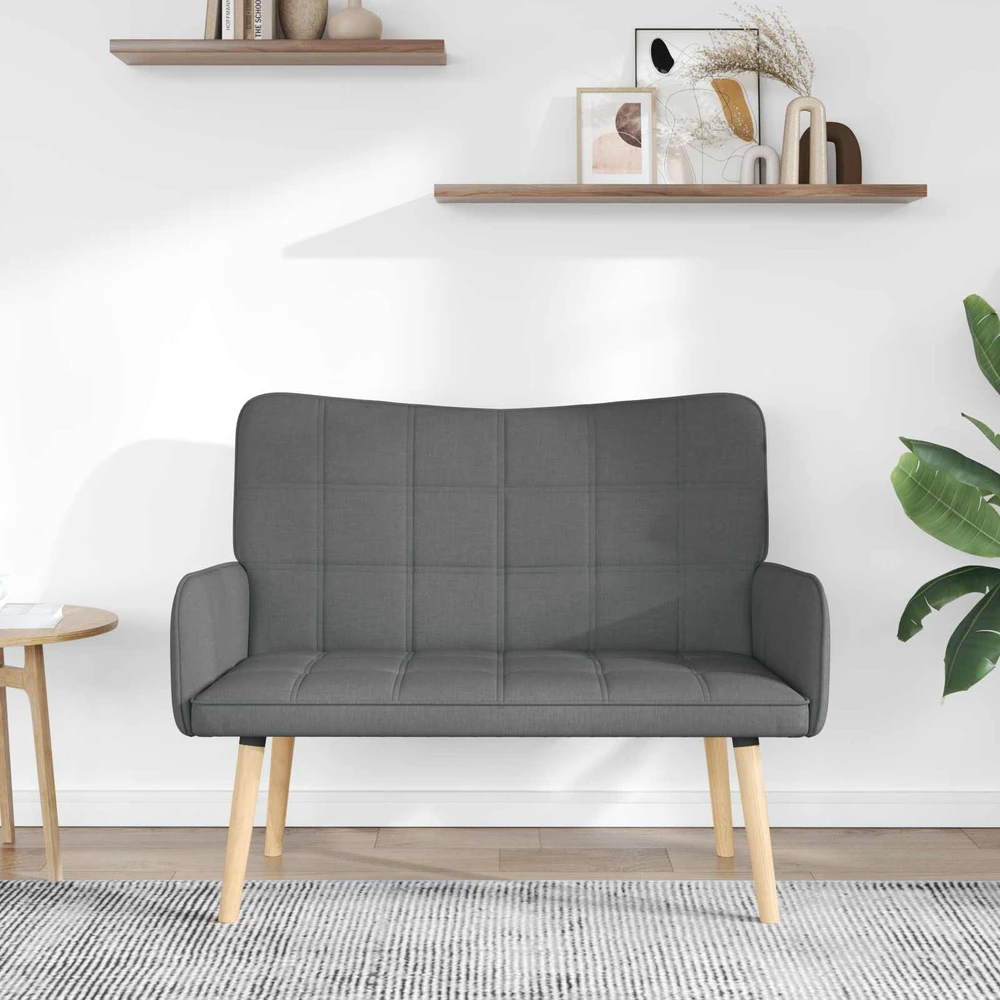 Dvitaškė sofa Tamsiai pilka 115 x 61 x 87 cm Audinys